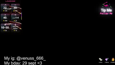   Venus  MY BDAY 29 SEPT online show from September 12, 7:54 pm