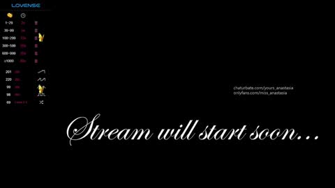 Anastasia online show from March 10, 7:50 pm